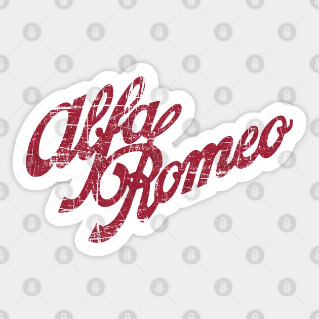 Alfa Romeo Script (visit:  fmDisegno.redbubble.com for full range) Sticker by fmDisegno